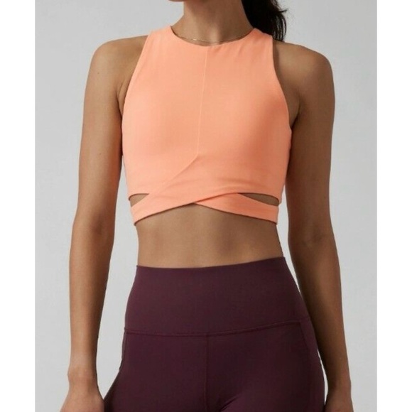ATHLETA Orange Conscious Cut Out Cropped Tank - Picture 1 of 5